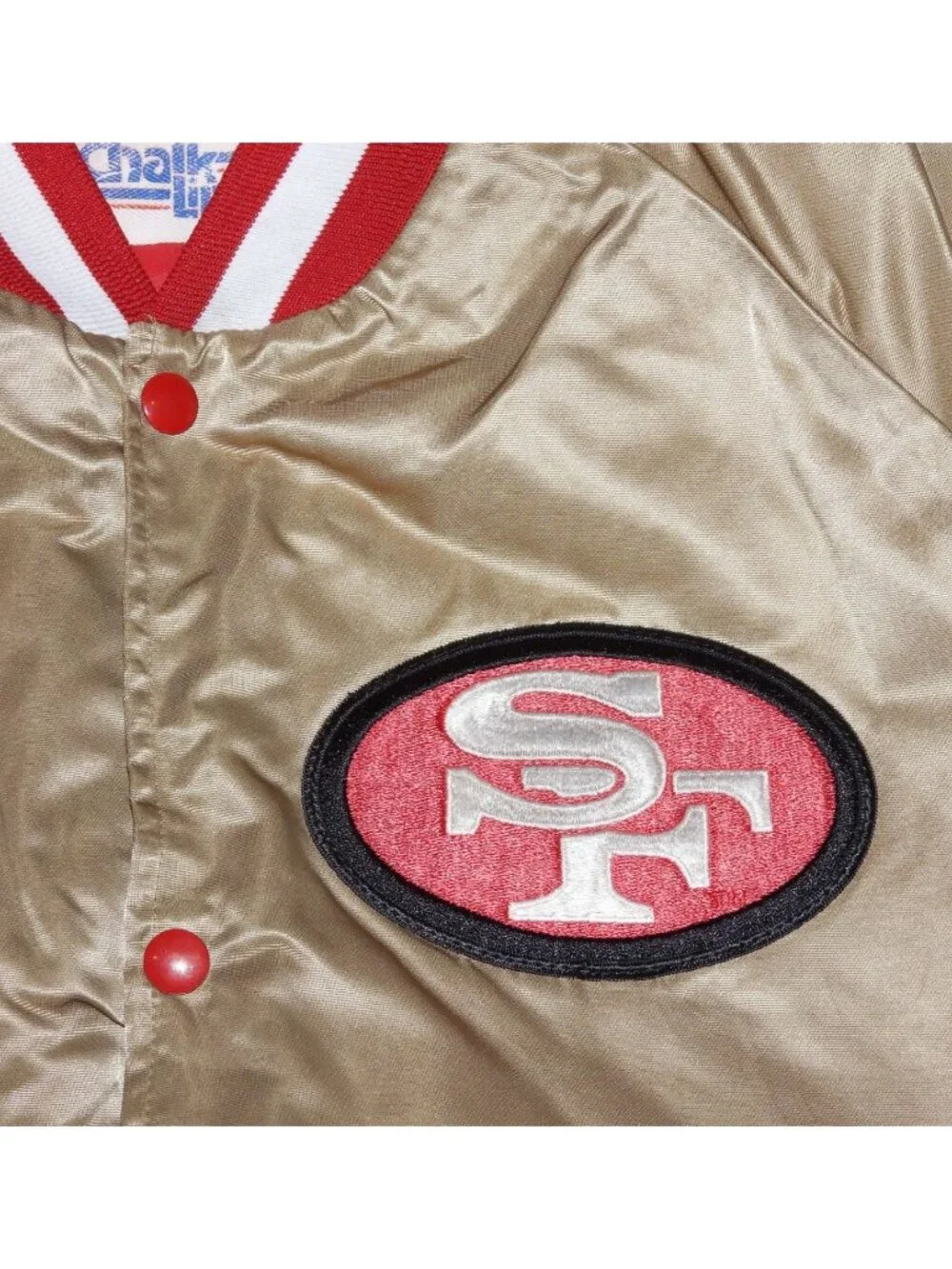 Vintage San Francisco 49ers Chalkline Satin Bomber Jacket XL Made in USA
